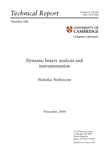 Dynamic binary analysis and instrumentation