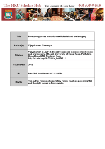 Title Bioactive glasses in cranio-maxillofacial and oral surgery