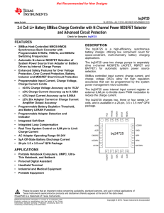 2-4Cell Li+ Battery SMBus Charge Controller with N