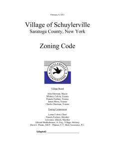 Village of Schuylerville Zoning Code