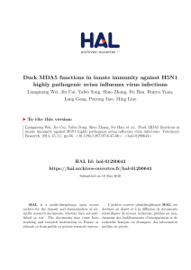 Duck MDA5 functions in innate immunity against H5N1 highly