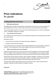 Price indications for goods