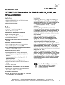 SKY74137: RF Transceiver for Multi