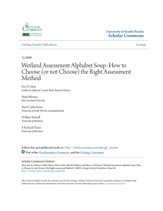Wetland Assessment Alphabet Soup: How to Choose (or not