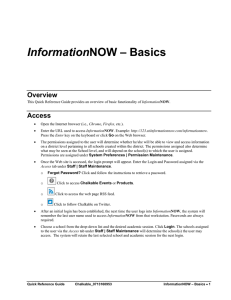 InformationNOW - Basics - STI Support