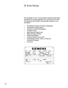 DC Motor Ratings