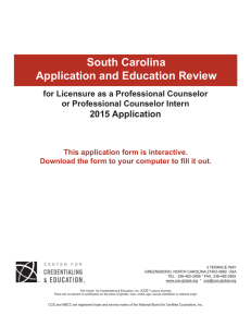 South Carolina Application and Education Review