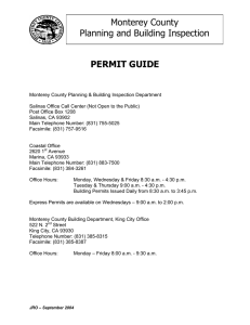 PERMIT GUIDE Monterey County Planning and Building Inspection