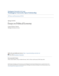 Essays on Political Economy - David Levine`s Economic and Game