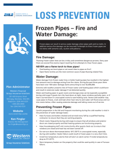 Frozen Pipes - Western Financial Group Insurance Solutions