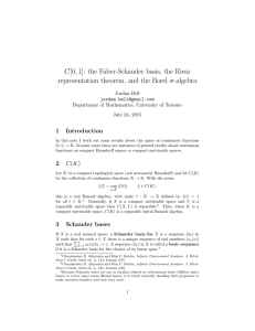 the Faber-Schauder basis, the Riesz representation theorem, and