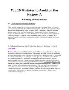 Top 10 Mistakes to Avoid on the History IA