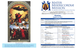 2014 August 10 - Mater Misericordiae Mission