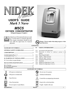 USER`S GUIDE Mark 5 Nuvo M5C5 OXYGEN