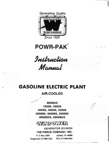POWR-PAK 1000-R Operators Manual