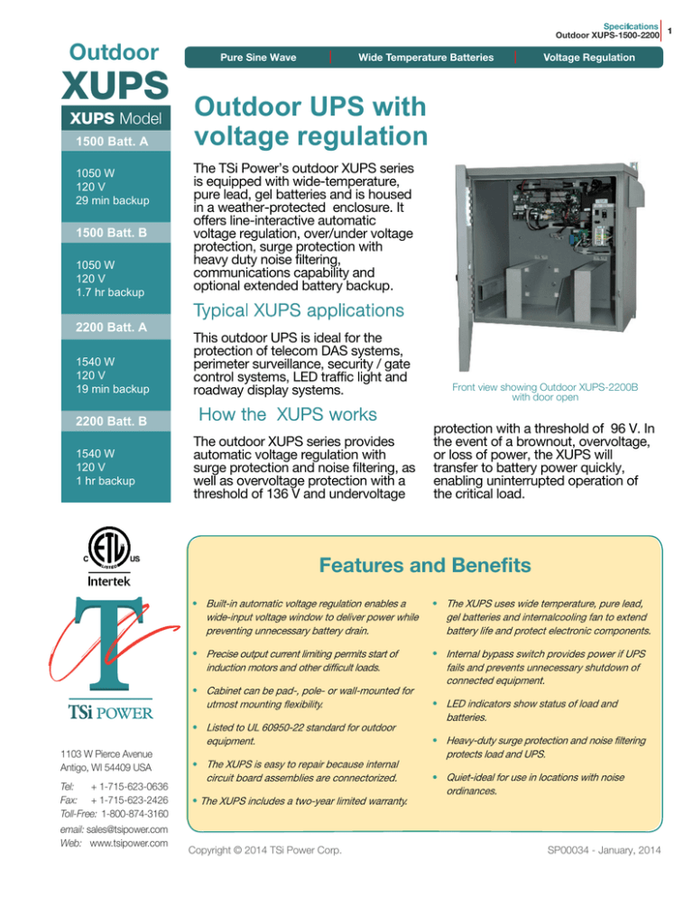 Outdoor XUPS-1500-2200