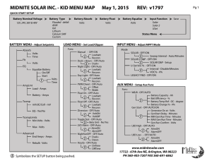 MIDNITE SOLAR INC. - KID MENU MAP May 1, 2015 REV: v1797