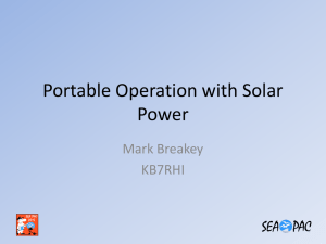Portable Operation with Solar Power - SEA-PAC