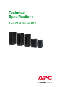 Smart-UPS VT 10-30 kVA 208 V Technical Specifications