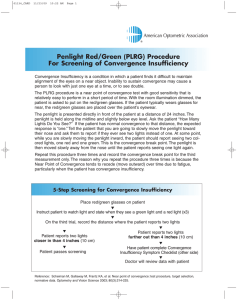 Penlight Red/Green (PLRG) Procedure For Screening of