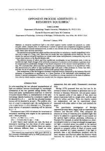 opponent-process additivity-i: red/green equilibria