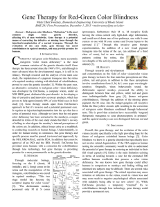 Gene Therapy for Red-Green Color Blindness