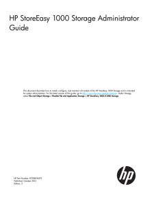 HP StoreEasy 1000 Storage Administrator Guide