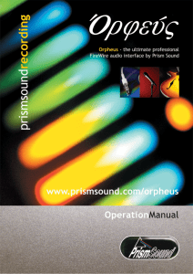 Orpheus Operation Manual - Test and Measurement