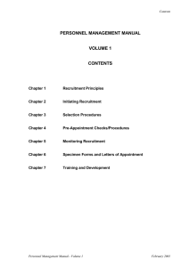 personnel management manual volume 1 contents