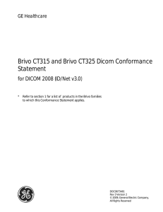 Brivo CT315 and Brivo CT325 Dicom Conformance