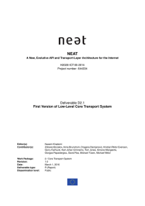 Deliverable D2.1 First Version of Low-Level Core Transport