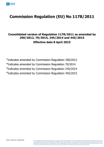 No 1178/2011 Consolidated version of Regulation 1178/2011 as