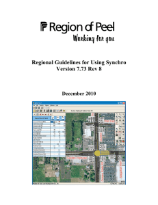 Regional Guidelines for Using Synchro Version 7.73 Rev. 8