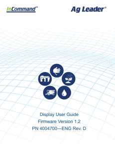 Display User Guide Firmware Version 1.2 PN 4004700—ENG Rev. D