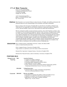 CV of Blair Nonnecke - University of Guelph