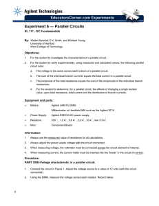 Experiment 6 — Parallel Circuits