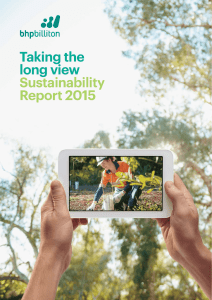 Taking the long view Sustainability Report 2015