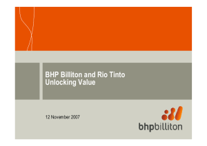 BHP Billiton and Rio Tinto Unlocking Value