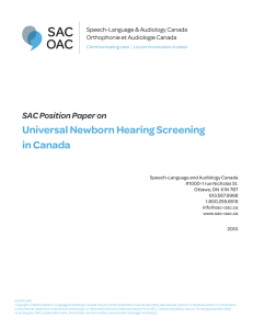 Universal Newborn Hearing Screening in Canada