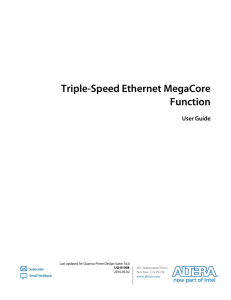 Triple-Speed Ethernet MegaCore Function User Guide