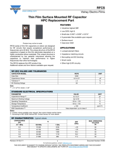 RFCS Thin Film Surface Mounted RF Capacitor HPC