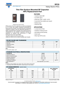 RFCS Thin Film Surface Mounted RF Capacitor HPC Replacement