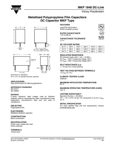 Metallized Polypropylene Film Capacitors DC Capacitor MKP Type