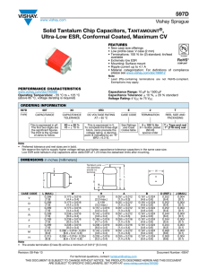 597D Solid Tantalum Chip Capacitors, TANTAMOUNT Ultra