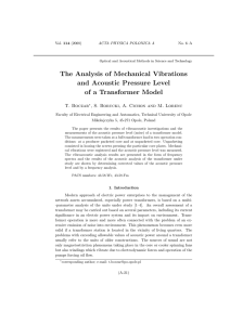 The Analysis of Mechanical Vibrations and Acoustic Pressure Level