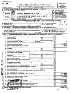 Return of Organization Exempt From Income Tax 2003