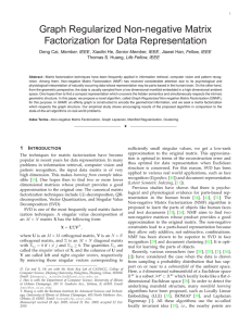 Graph Regularized Non-negative Matrix Factorization for Data