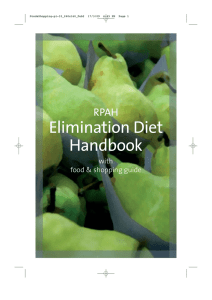 RPAH Elimination Diet Handbook with Shopping