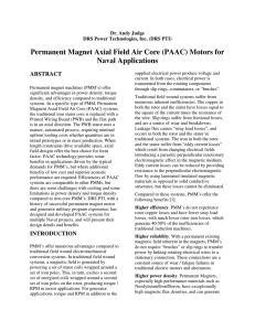 Permanent Magnet Axial Field Air Core (PAAC) Motors for Naval
