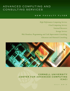 New Faculty Flyer - Cornell University Center for Advanced Computing